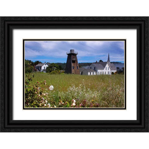 Village Meadow I Black Ornate Wood Framed Art Print with Double Matting by Crane, Rita