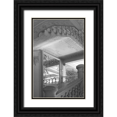 Belle Epoque I BW Black Ornate Wood Framed Art Print with Double Matting by Crane, Rita