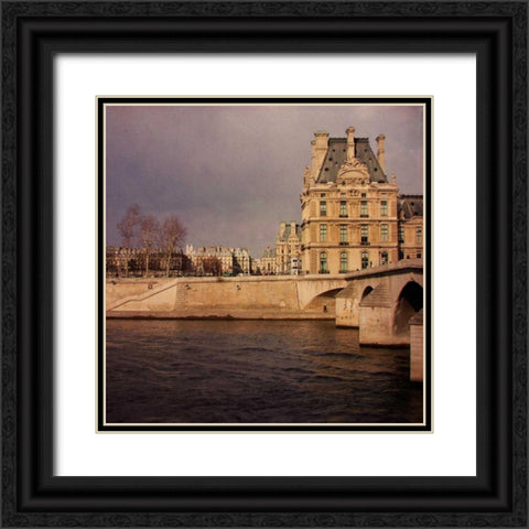 The Louvre Paris I Black Ornate Wood Framed Art Print with Double Matting by Crane, Rita