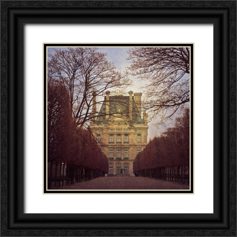 The Louvre Paris II Black Ornate Wood Framed Art Print with Double Matting by Crane, Rita