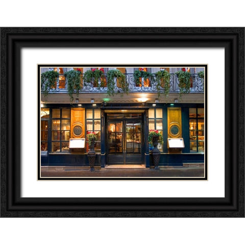 Paris Cafe I Black Ornate Wood Framed Art Print with Double Matting by Crane, Rita