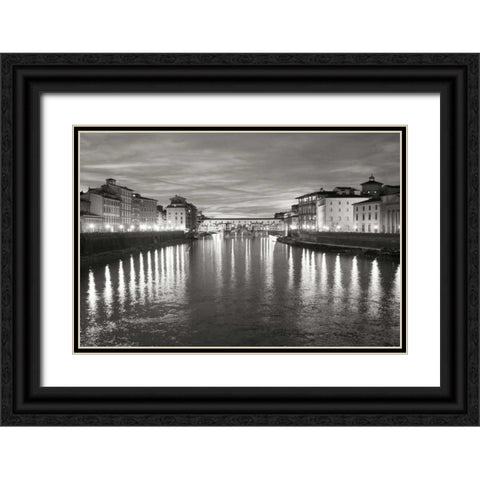 Ponte Vecchio I Black Ornate Wood Framed Art Print with Double Matting by Crane, Rita