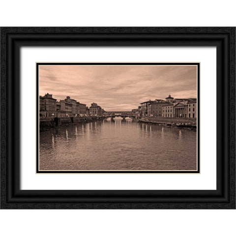 Ponte Vecchio VI Black Ornate Wood Framed Art Print with Double Matting by Crane, Rita