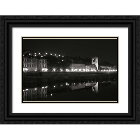 Tuscan Reflections II Black Ornate Wood Framed Art Print with Double Matting by Crane, Rita