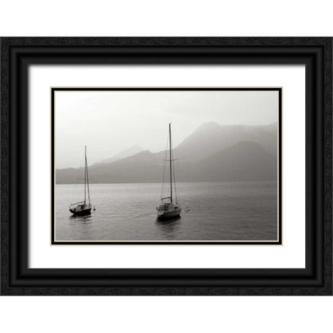 Lake Como Sailboats I Black Ornate Wood Framed Art Print with Double Matting by Crane, Rita