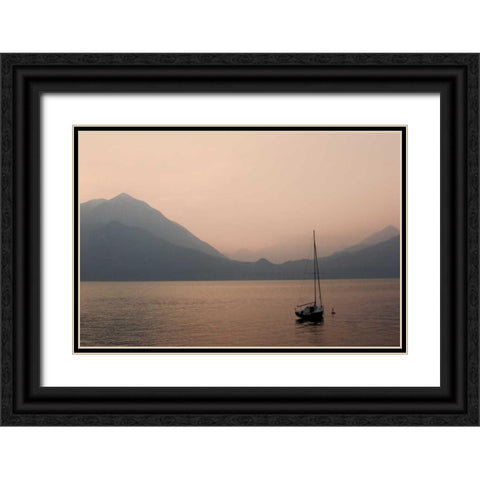 Lake Como Sailboats IV Black Ornate Wood Framed Art Print with Double Matting by Crane, Rita