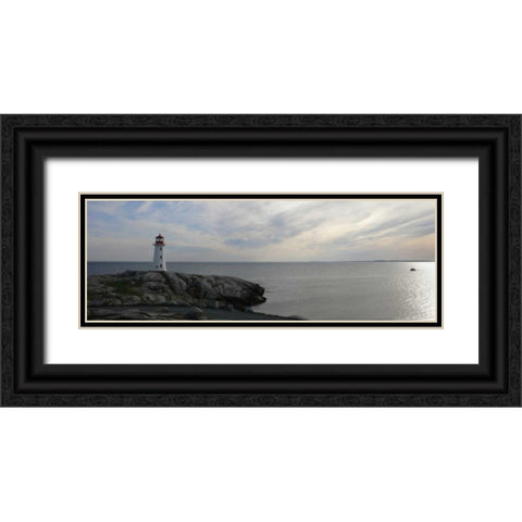 Lighthouse I Black Ornate Wood Framed Art Print with Double Matting by Christensen, Jim