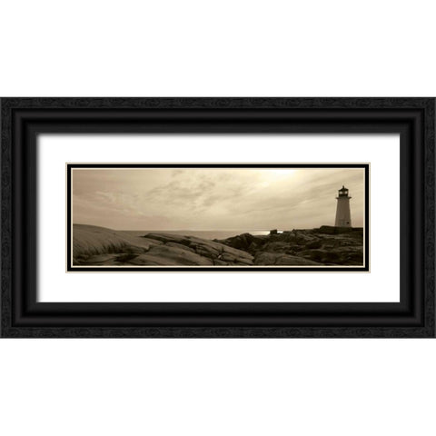 Lighthouse IV Black Ornate Wood Framed Art Print with Double Matting by Christensen, Jim
