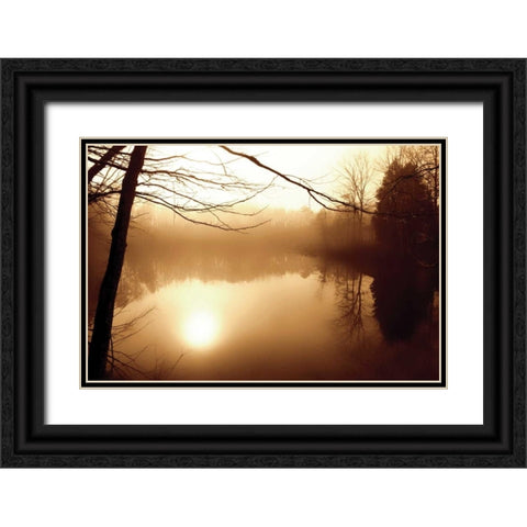 Fog on Shelly Lake II Black Ornate Wood Framed Art Print with Double Matting by Hausenflock, Alan