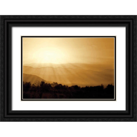 Distant Mountains II Black Ornate Wood Framed Art Print with Double Matting by Hausenflock, Alan