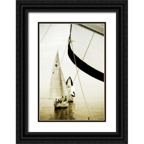 River Sailors II Black Ornate Wood Framed Art Print with Double Matting by Hausenflock, Alan