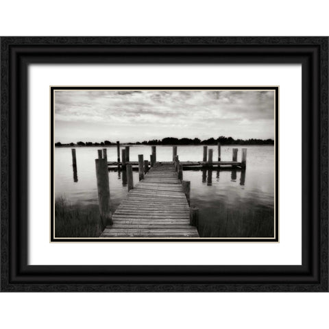 Lonely Dock II Black Ornate Wood Framed Art Print with Double Matting by Hausenflock, Alan