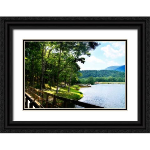Douthat Lake I Black Ornate Wood Framed Art Print with Double Matting by Hausenflock, Alan