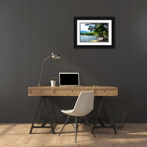 Douthat Lake II Black Ornate Wood Framed Art Print with Double Matting by Hausenflock, Alan