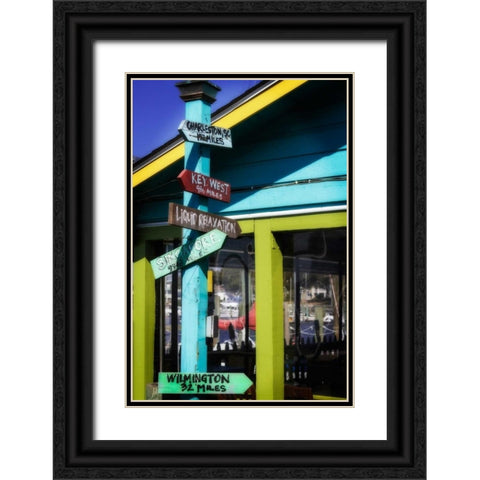 Which Way Cafe II Black Ornate Wood Framed Art Print with Double Matting by Hausenflock, Alan