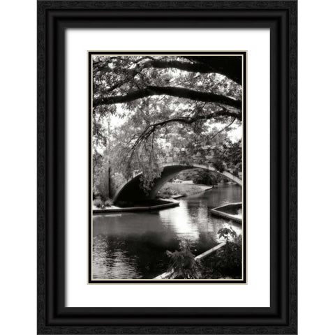 Garden Bridge II Black Ornate Wood Framed Art Print with Double Matting by Hausenflock, Alan