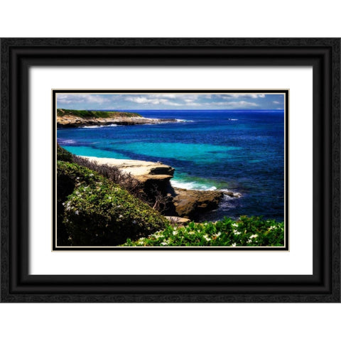 La Jolla Beach III Black Ornate Wood Framed Art Print with Double Matting by Hausenflock, Alan