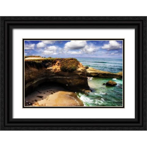 Sunset Beach I Black Ornate Wood Framed Art Print with Double Matting by Hausenflock, Alan
