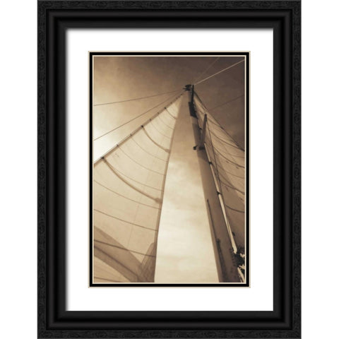 Beaufort Sails II Black Ornate Wood Framed Art Print with Double Matting by Hausenflock, Alan