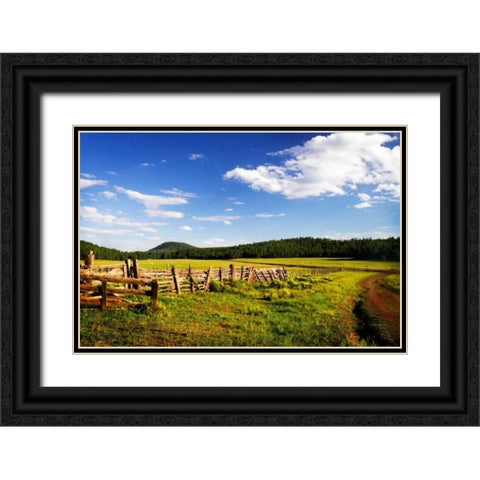 Big Sky Ranch I Black Ornate Wood Framed Art Print with Double Matting by Hausenflock, Alan