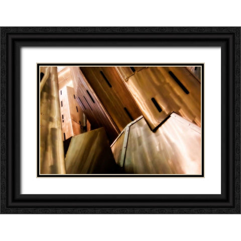 Burnished Modern IV Black Ornate Wood Framed Art Print with Double Matting by Hausenflock, Alan