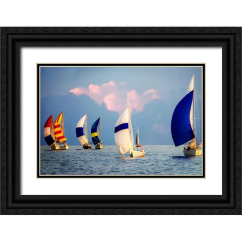 Light Air at Sunset I Black Ornate Wood Framed Art Print with Double Matting by Hausenflock, Alan