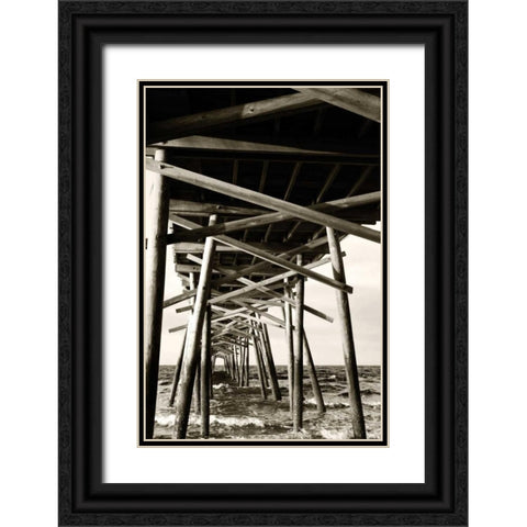 Atlantic Beach Pier II Black Ornate Wood Framed Art Print with Double Matting by Hausenflock, Alan