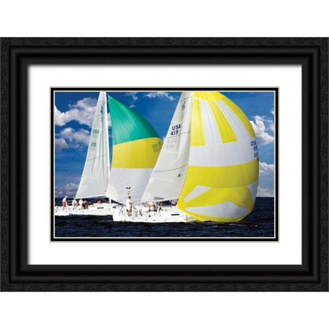 Race at Annapolis I Black Ornate Wood Framed Art Print with Double Matting by Hausenflock, Alan