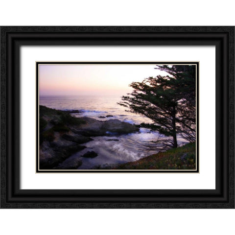 Carmel Highlands Sunset II Black Ornate Wood Framed Art Print with Double Matting by Hausenflock, Alan