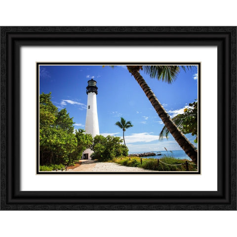 Cape Florida Light I Black Ornate Wood Framed Art Print with Double Matting by Hausenflock, Alan