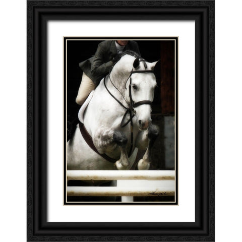 Jumping Hunter I Black Ornate Wood Framed Art Print with Double Matting by Hausenflock, Alan