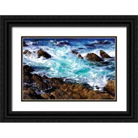 Churning Surf I Black Ornate Wood Framed Art Print with Double Matting by Hausenflock, Alan