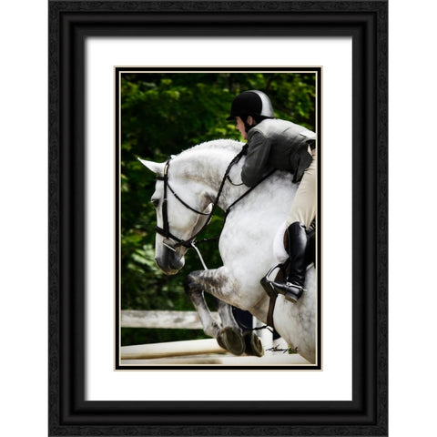 Jumping Hunter II Black Ornate Wood Framed Art Print with Double Matting by Hausenflock, Alan