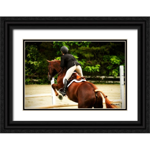 Jumping Hunter III Black Ornate Wood Framed Art Print with Double Matting by Hausenflock, Alan