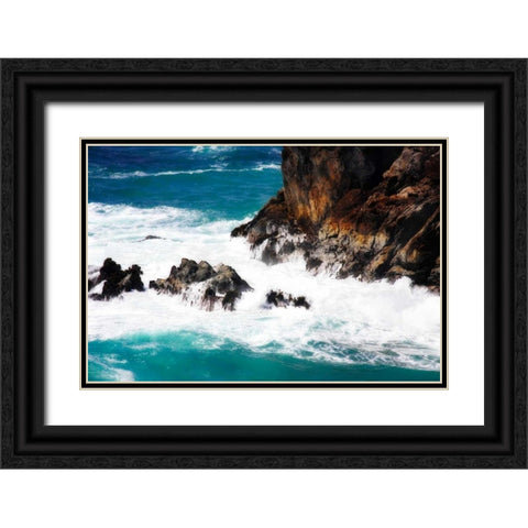 Churning Surf II Black Ornate Wood Framed Art Print with Double Matting by Hausenflock, Alan