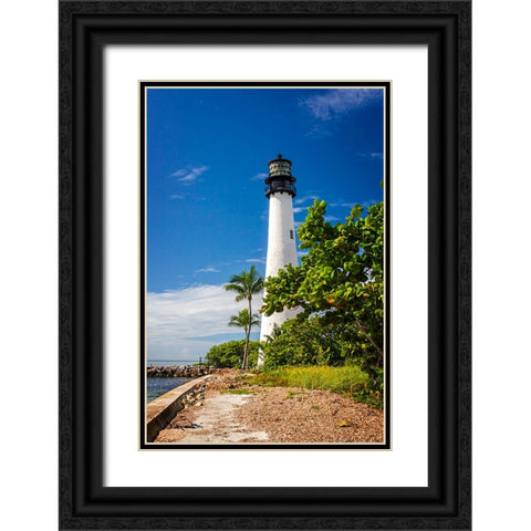 Cape Florida Lighthouse III Black Ornate Wood Framed Art Print with Double Matting by Hausenflock, Alan