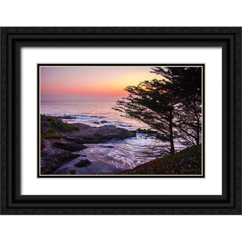 Sunset on Carmel Bay II Black Ornate Wood Framed Art Print with Double Matting by Hausenflock, Alan