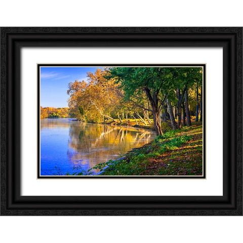 Reflections of Autumn Black Ornate Wood Framed Art Print with Double Matting by Hausenflock, Alan
