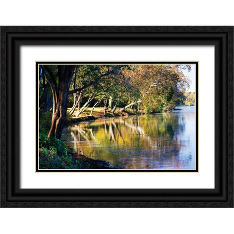 Autumn on the James II Black Ornate Wood Framed Art Print with Double Matting by Hausenflock, Alan