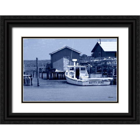 At the Dock II Black Ornate Wood Framed Art Print with Double Matting by Hausenflock, Alan