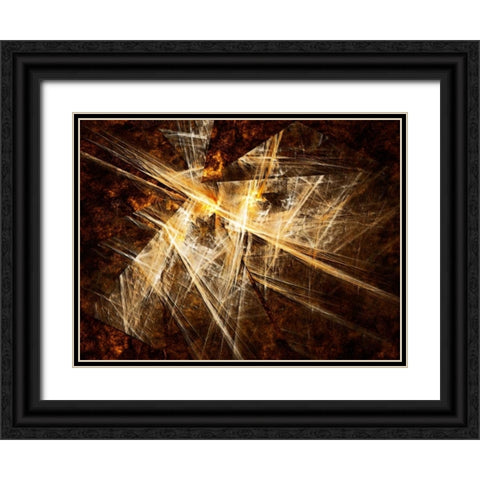 Fractal Light III Black Ornate Wood Framed Art Print with Double Matting by Hausenflock, Alan