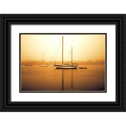 Early Morning Fishing I Black Ornate Wood Framed Art Print with Double Matting by Hausenflock, Alan