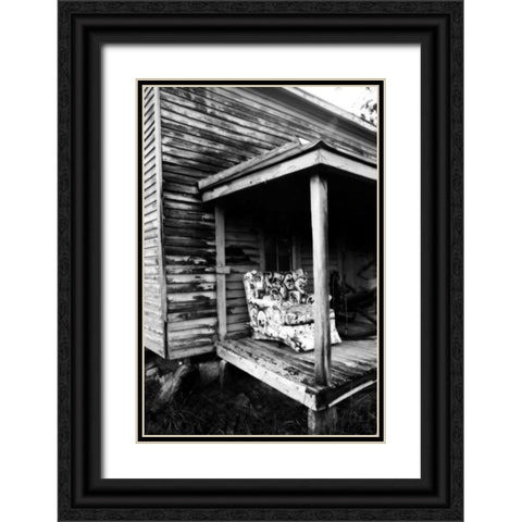 Front Porch Chair Black Ornate Wood Framed Art Print with Double Matting by Hausenflock, Alan