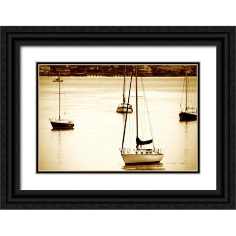 St. Augustine Harbor I Black Ornate Wood Framed Art Print with Double Matting by Hausenflock, Alan