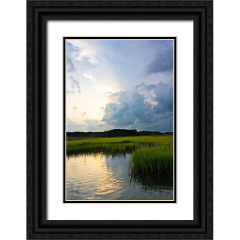 Sunset on Bogue Sound III Black Ornate Wood Framed Art Print with Double Matting by Hausenflock, Alan