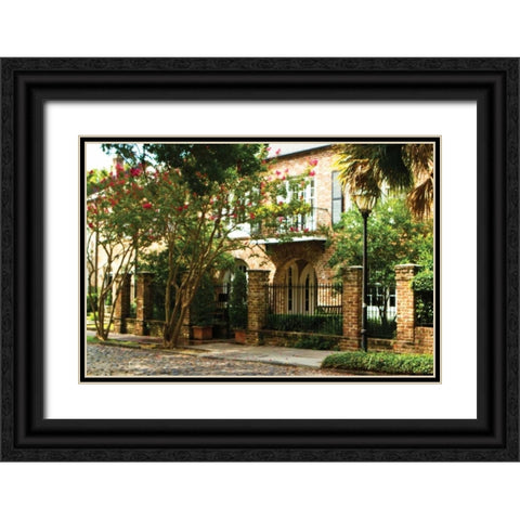 Charleston Streets Black Ornate Wood Framed Art Print with Double Matting by Hausenflock, Alan