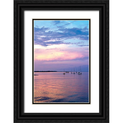 St. Augustine Harbor Sunset III Black Ornate Wood Framed Art Print with Double Matting by Hausenflock, Alan