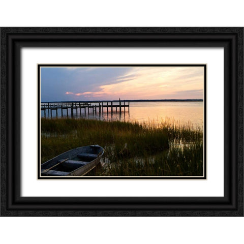 Sunset Over the Channel III Black Ornate Wood Framed Art Print with Double Matting by Hausenflock, Alan