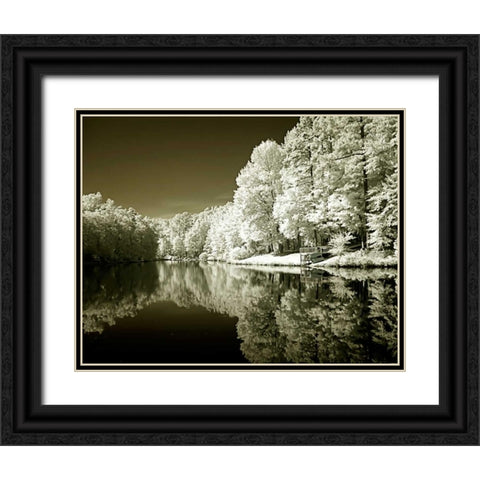 Ayers Lake I Black Ornate Wood Framed Art Print with Double Matting by Hausenflock, Alan