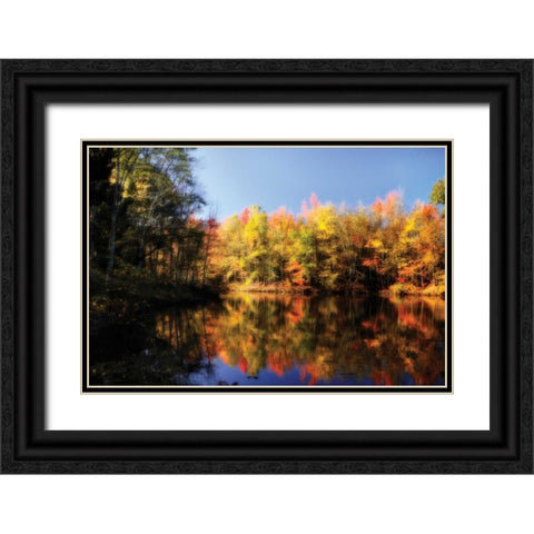 Fall at Three Lakes II Black Ornate Wood Framed Art Print with Double Matting by Hausenflock, Alan